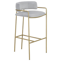 Comstock Upholstered Low Back Stool Grey and Gold - 182160