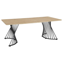 Altus Swirl Base Dining Table Natural Oak and Gunmetal - 193531