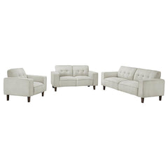 Deerhurst 3-piece Upholstered Track Arm Sofa Set Beige - 509647-S3
