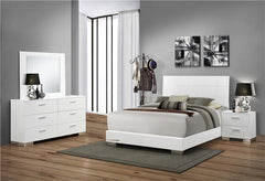 Felicity 4-piece California King Bedroom Set White Gloss - 203501KW-S4
