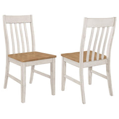 Kirby Slat Back Side Chair (Set of 2) Natural and Rustic Off White - 192692