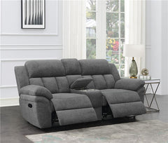 Bahrain Upholstered Motion Loveseat Charcoal - 609542