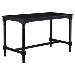 Martina 5-piece Rectangular Spindle Leg Counter Height Dining Set Oatmeal and Black - 120577