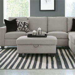 Whitson Rectangular Upholstered Storage Ottoman Stone - 509767
