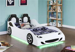 Cruiser Wood Twin LED Car Bed White - 400477