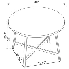 Alcott Round Faux Carrara Marble Top Dining Table Chrome - 120400