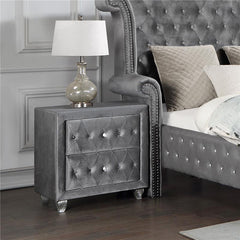 Deanna 2-drawer Rectangular Nightstand Grey - 205102