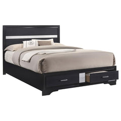 Miranda Wood Queen Storage Panel Bed Black - 206361Q