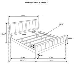 Carlton 5-piece Eastern King Bedroom Set Cappuccino - 202091KE-S5