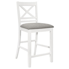 Hollis X-Back Counter Height Dining Chairs White and Grey (Set of 2) - 122249