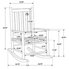 Annie Slat Back Solid Wood Rocking Chair White - 609455