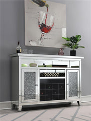 Melinda 2-door Wine Cabinet with Lighting Mirror - 183627