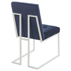 Cisco Upholstered Dining Chairs Ink Blue and Chrome (Set of 2) - 192494