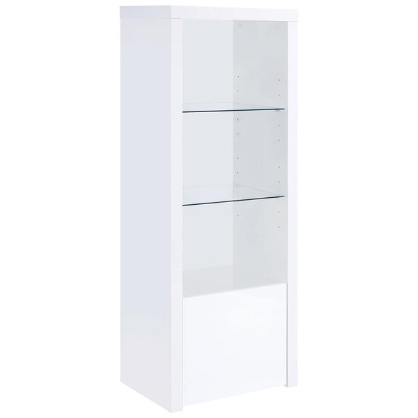 Jude 3-shelf Engineered Wood Media Tower High Gloss White - 704254