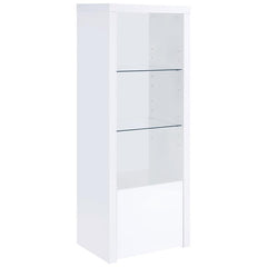 Jude 3-shelf Engineered Wood Media Tower High Gloss White - 704254
