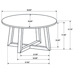 Skylark Round Marble-like SmartTop Coffee Table Black - 707848