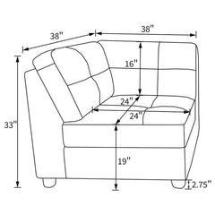Claude 7-piece Upholstered Modular Sectional Sofa Dove - 551004-SETA
