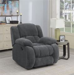 Weissman Upholstered Padded Arm Glider Recliner Grey - 601923