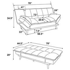 Laredo Upholstered Tufted Convertible Sofa Bed Light Grey - 360017
