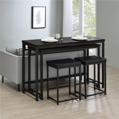 Hawes 4-piece Multipurpose Counter Height Table Set Black - 182724