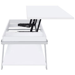 Marcia Rectangular Lift Top Coffee Table White High Gloss - 708158