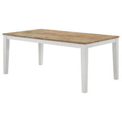 Hollis Rectangular Solid Wood Dining Table Brown and White - 122241