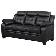 Finley Upholstered Padded Arm Tufted Sofa Black - 506551