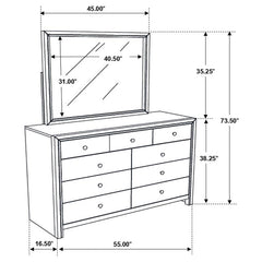 Serenity 9-drawer Dresser with Mirror Mod Grey - 215843M