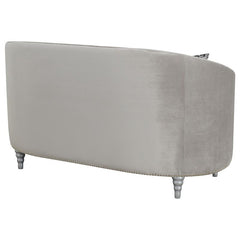 Avonlea Upholstered Sloped Arm Sofa Grey Velvet - 508461