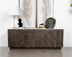Dennis 3-door Marble Top Dining Sideboard Server White and Tobacco Grey - 190655