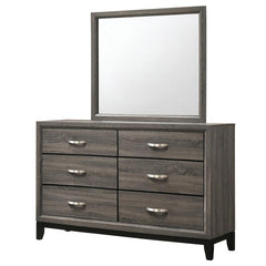 Watson 6-drawer Dresser with Mirror Grey Oak and Black - 212423M