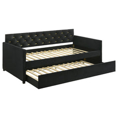 Kendall Upholstered Twin Daybed with Trundle Black - 300826