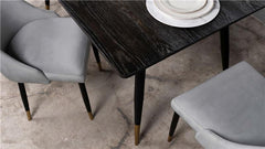 Zetta Rectangular Dining Table Black and Gold - 190341