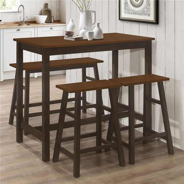 Connie 4-piece Counter Height Set Chestnut and Dark Brown - 192090