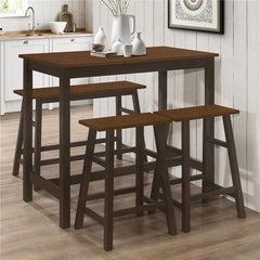 Connie 4-piece Counter Height Set Chestnut and Dark Brown - 192090