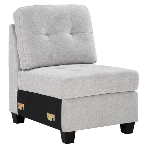 Georgina Upholstered Armless Chair Steel Beige - 551705