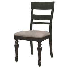 Bridget Ladder Back Dining Side Chair Stone Brown and Charcoal Sandthrough (Set of 2) - 108222