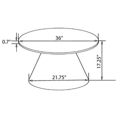Avon Round Marble Top Stainless Steel Coffee Table White - 707828