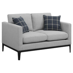 Apperso 2-piece Upholstered Track Arm Sofa Set Light Grey - 508681-S2