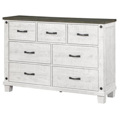 Lilith 7-drawer Dresser Distressed White - 224473