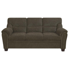 Clementine 3-piece Upholstered Padded Arm Sofa Set Brown - 506571-S3