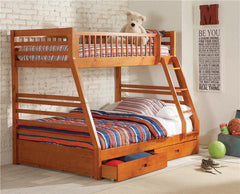 Ashton 2-drawer Wood Twin Over Full Bunk Bed Honey - 460183