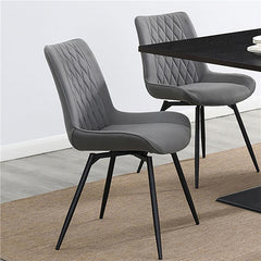 Diggs Upholstered Tufted Swivel Dining Chairs Grey and Gunmetal (Set of 2) - 193312