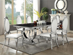 Anchorage Oval Back Side Chairs Cream and Chrome (Set of 2) - 107872N