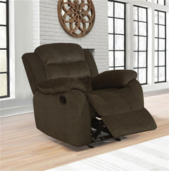Rodman Upholstered Padded Arm Glider Recliner Olive Brown - 601883