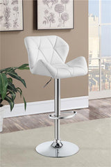 Berrington Adjustable Bar Stools Chrome and White (Set of 2) - 100424