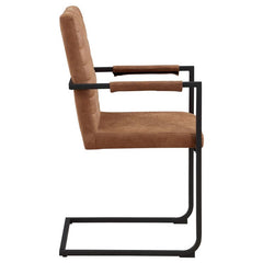 Nate Upholstered Dining Arm Chair Antique Brown and Black (Set of 2) - 123153