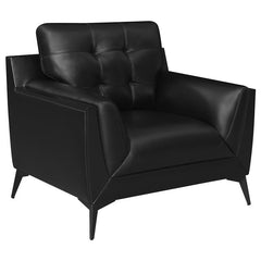 Moira 3-piece Upholstered Wedge Arm Tufted Sofa Set Black - 511131-S3