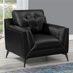 Moira Upholstered Wedge Arm Tufted Accent Chair Black - 511133
