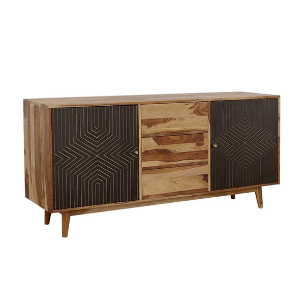 Partridge Rectangular 2-door Server Natural Sheesham and Black - 110575